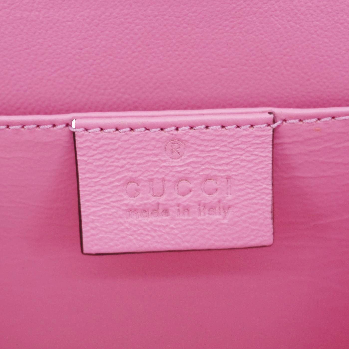 GUCCI Sylvie 1969 Plexiglass Top Handle Crossbody Bag Pink 589482