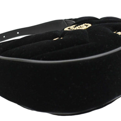 GUCCI GG Marmont Half Moon Mini Leather Shoulder Bag Black 770983
