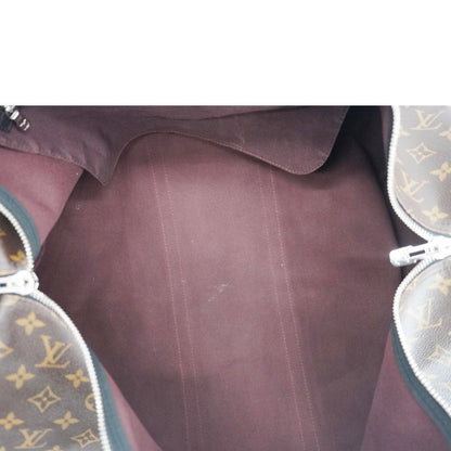 LOUIS VUITTON Keepall Bandouliere 55 Monogram Canvas Travel Bag Brown