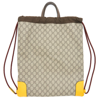 Gucci Drawstring Backpack GG Supreme Beige/Yellow