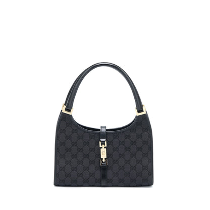 Gucci Vintage Jackie Bag GG Printed Canvas Black