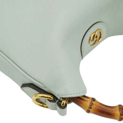 GUCCI Diana Small Leather Top Handle Shoulder Bag Pale Green 746251