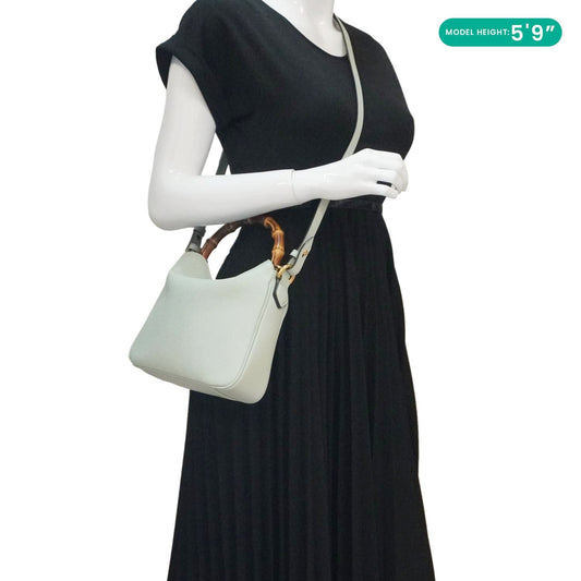 GUCCI Diana Small Leather Top Handle Shoulder Bag Pale Green 746251