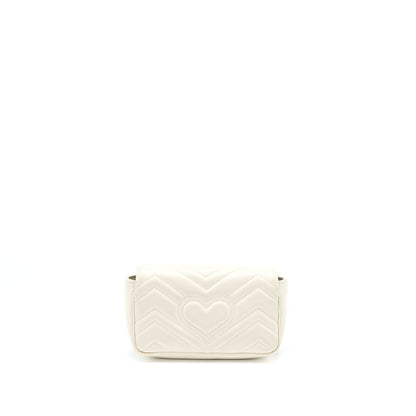 Gucci GG Marmont Super Mini Bag Matelassé White Brushed