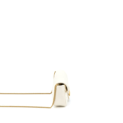 Gucci GG Marmont Super Mini Bag Matelassé White Brushed