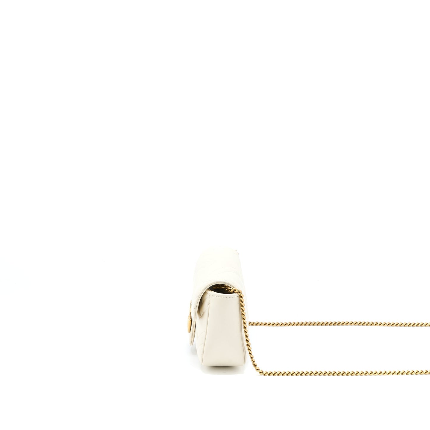 Gucci GG Marmont Super Mini Bag Matelassé White Brushed