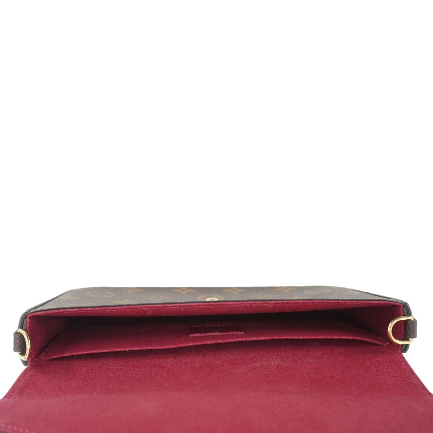 LOUIS VUITTON Felicie Pochette Monogram Canvas Crossbody Bag Brown