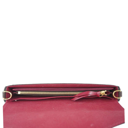 LOUIS VUITTON Felicie Pochette Monogram Canvas Crossbody Bag Brown