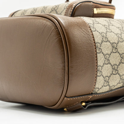 Gucci 1955 Horsebit backpack GG supreme canvas / calfskin brown