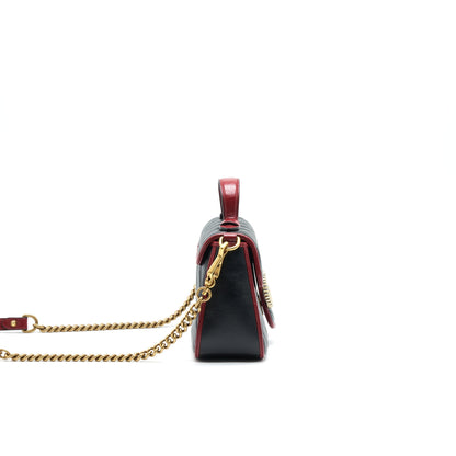 GUCCI GG MARMONT MINI TOP HANDLE BAG BLACK