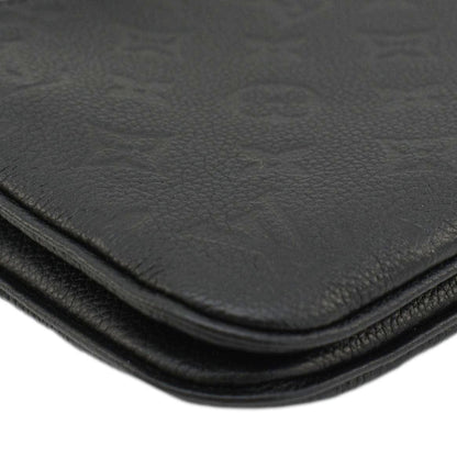 LOUIS VUITTON Double Zip Pochette Monogram Empreinte Crossbody Bag Black