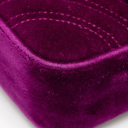 Gucci Mini GG Marmont Shoulder Bag Velvet Hot Pink