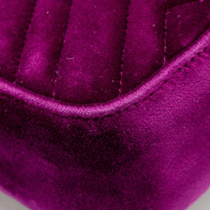 Gucci Mini GG Marmont Shoulder Bag Velvet Hot Pink