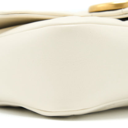 Gucci GG Marmont Super Mini Bag Matelassé White Brushed