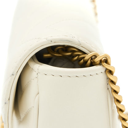 Gucci GG Marmont Super Mini Bag Matelassé White Brushed