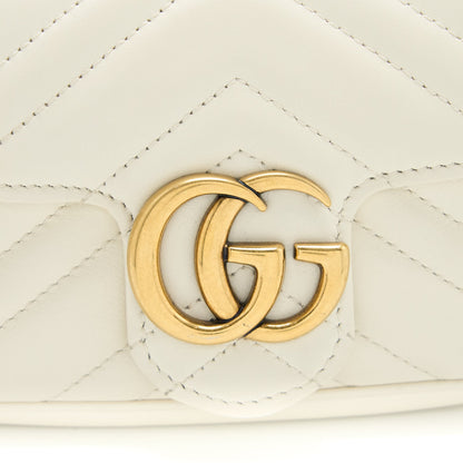 Gucci GG Marmont Super Mini Bag Matelassé White Brushed