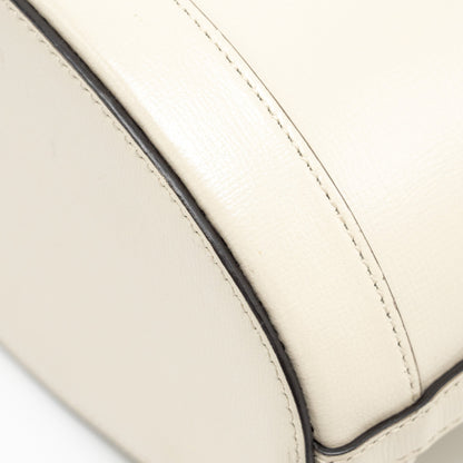 Gucci 1955 Horsebit Bucket Tote Bag Calfskin White