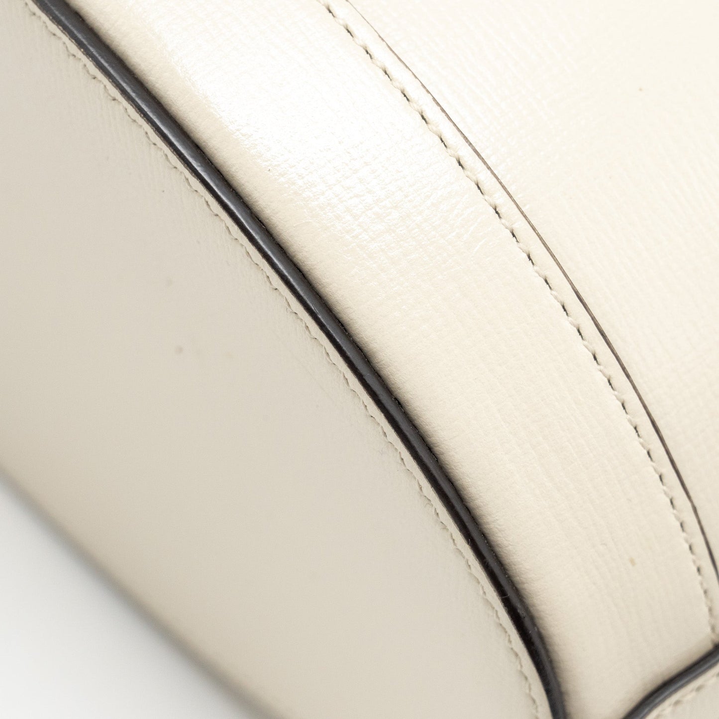 Gucci 1955 Horsebit Bucket Tote Bag Calfskin White