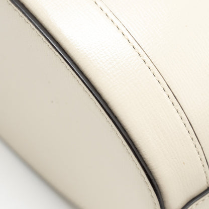 Gucci 1955 Horsebit Bucket Tote Bag Calfskin White