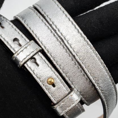 Gucci GG Marmont Camera Bag With Pearl Leather Silver