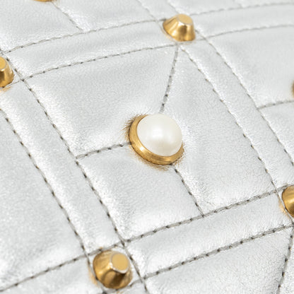 Gucci GG Marmont Camera Bag With Pearl Leather Silver
