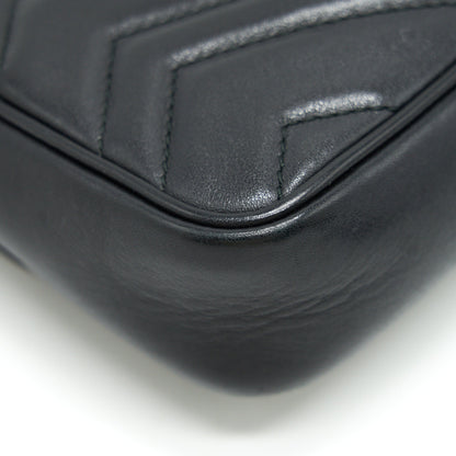 GUCCI GG MARMONT SUPER MINI LEATHER BAG BLACK