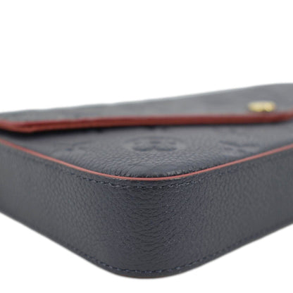 LOUIS VUITTON Felicie Monogram Empreinte Pochette Crossbody Bag Marine Rouge