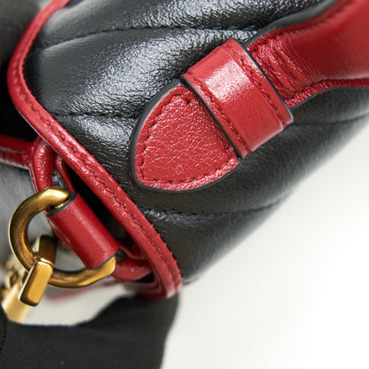 GUCCI GG MARMONT MINI TOP HANDLE BAG BLACK