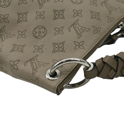 LOUIS VUITTON Beaubourg Mahina MM Leather Hobo Shoulder Bag Galet