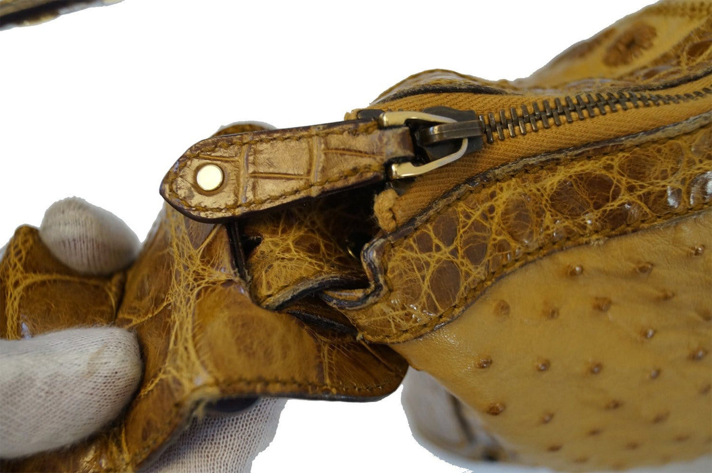 GUCCI Crocodile and Ostrich Patchwork Limited Edition Bag