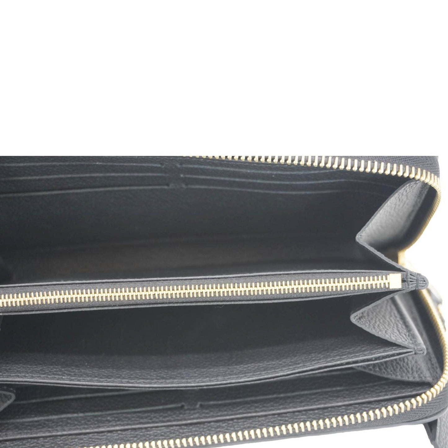 LOUIS VUITTON Clemence Monogram Empreinte Leather Wallet Black