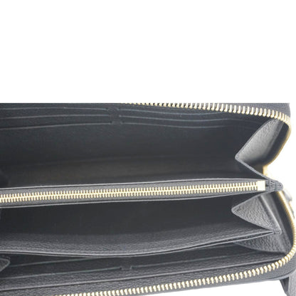 LOUIS VUITTON Clemence Monogram Empreinte Leather Wallet Black