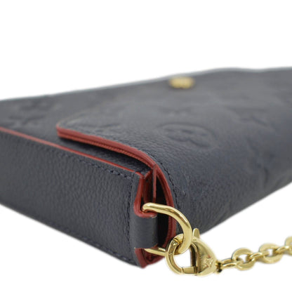 LOUIS VUITTON Felicie Monogram Empreinte Pochette Crossbody Bag Marine Rouge