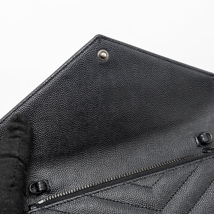 Saint Laurent/YSL Envelope Chain Wallet Calfskin Black / Black Hardware