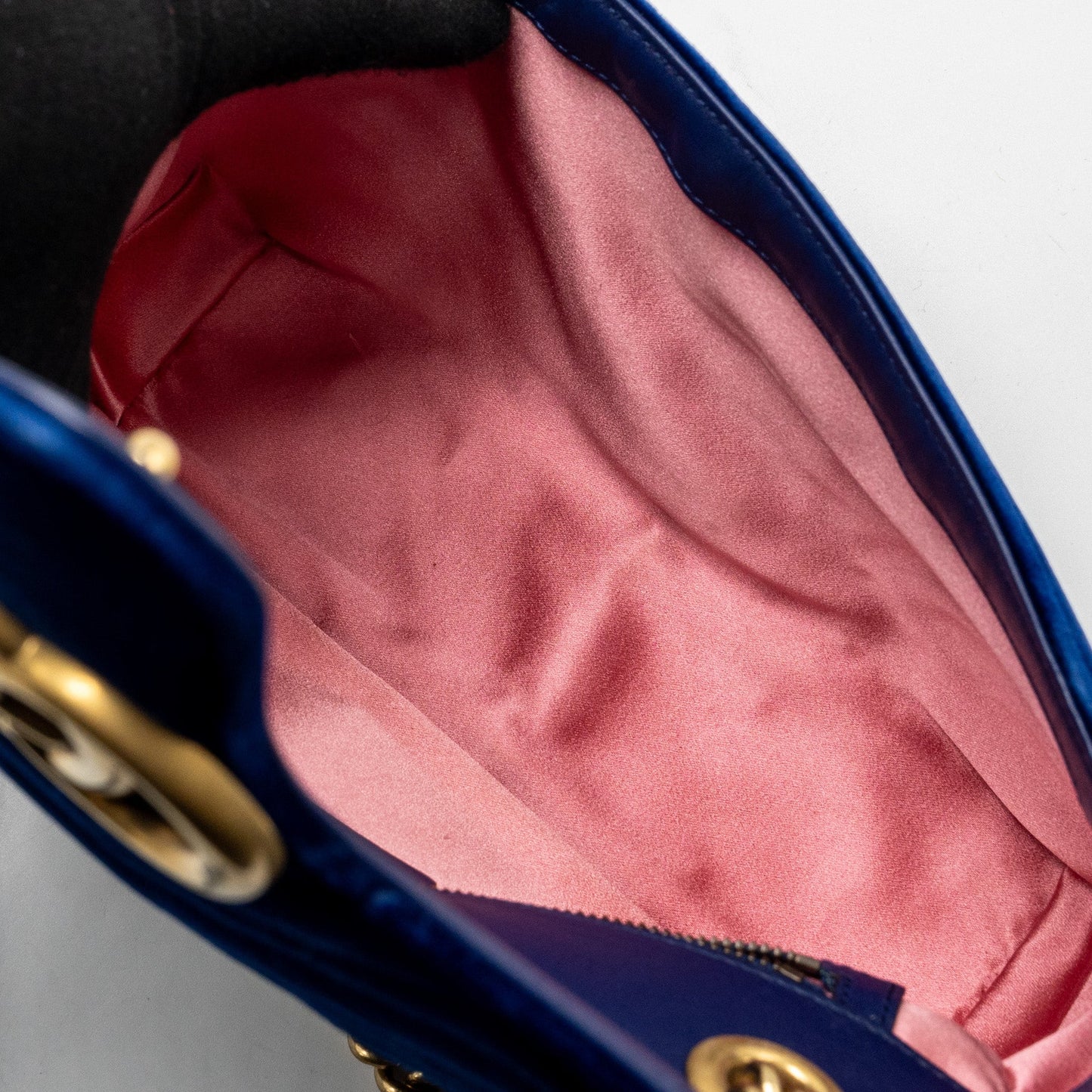 Gucci Small GG Marmont Shoulder Bag Velvet Blue