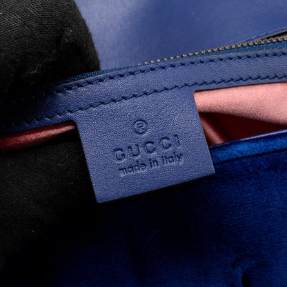Gucci Small GG Marmont Shoulder Bag Velvet Blue
