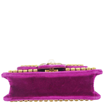 Gucci Velvet Crystal Bee Broadway 489218