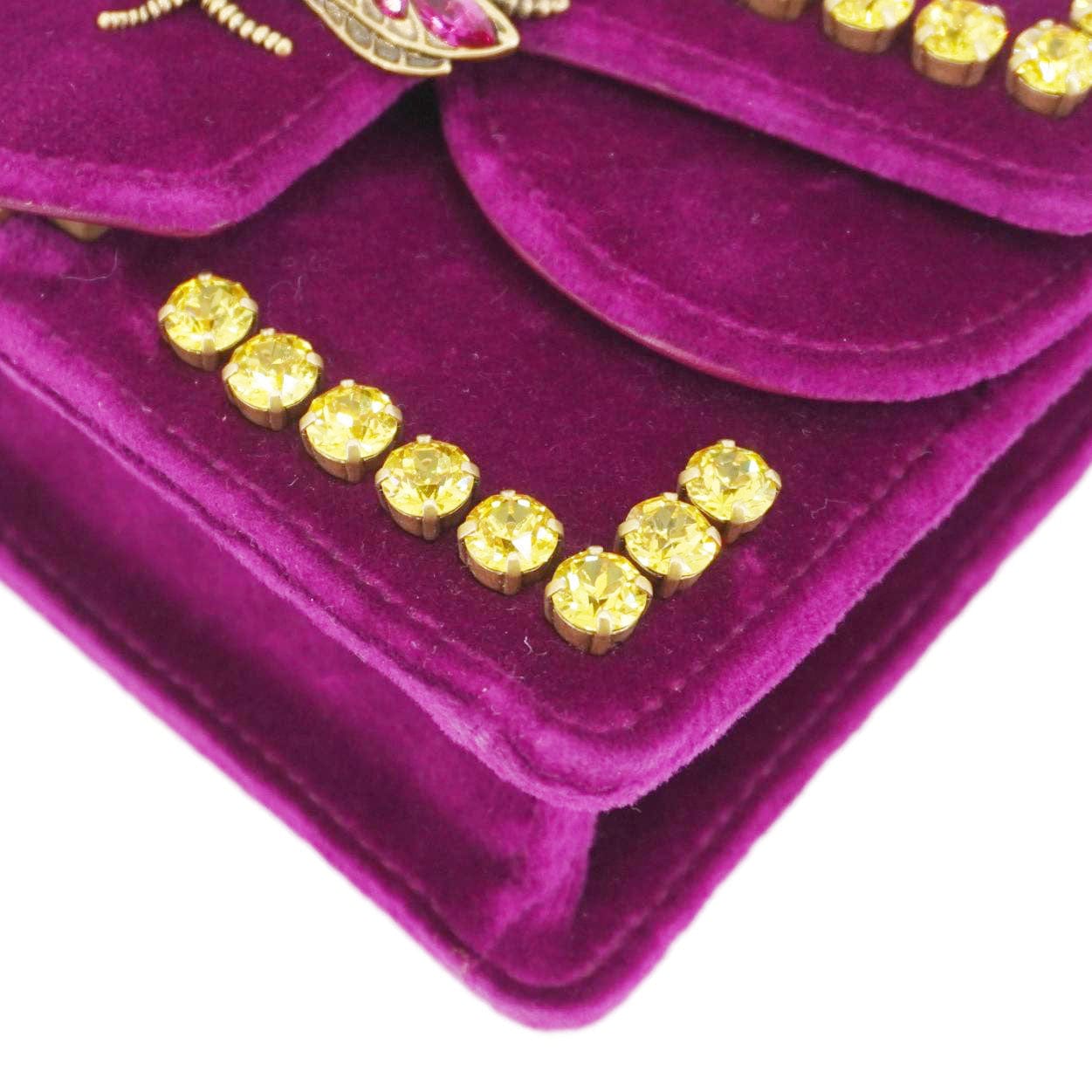 Gucci Velvet Crystal Bee Broadway 489218