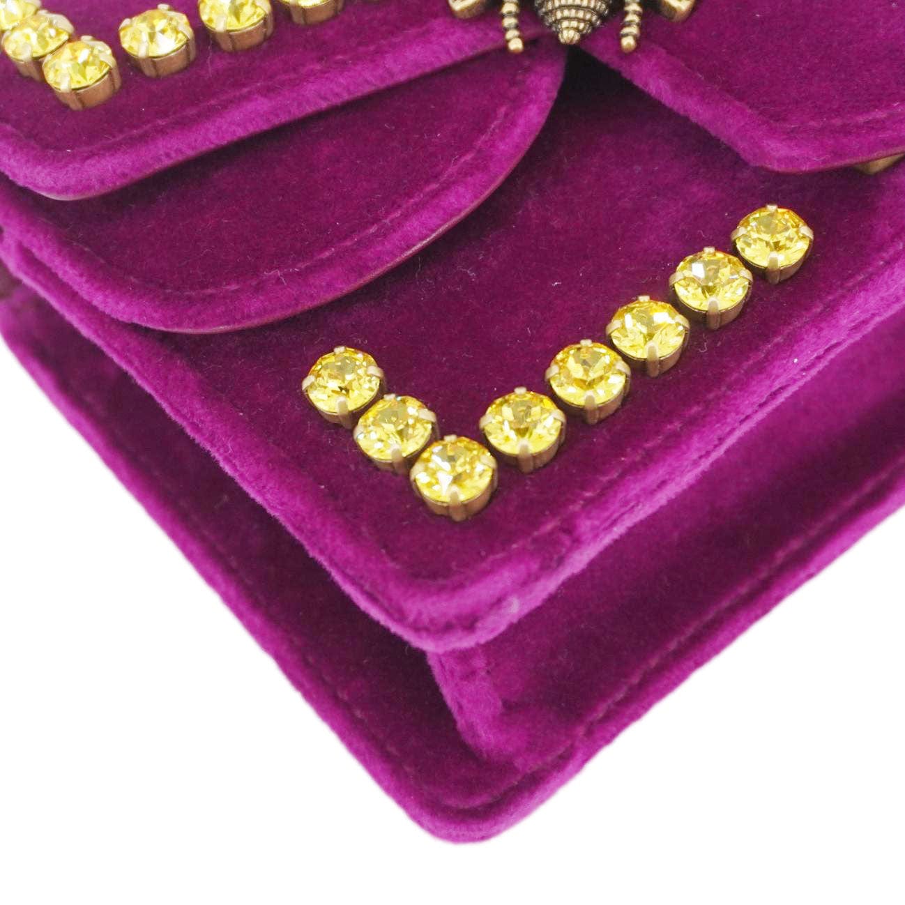 Gucci Velvet Crystal Bee Broadway 489218