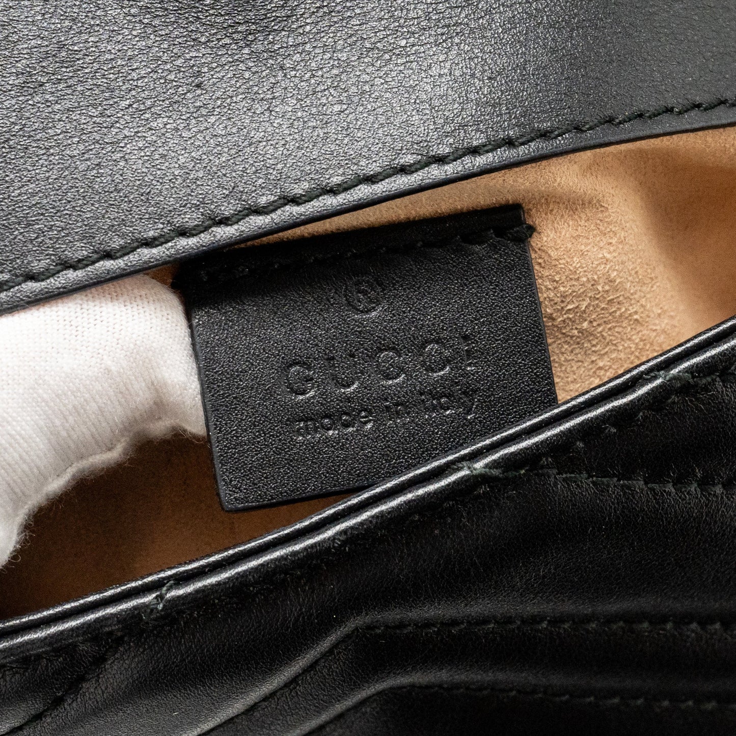 GUCCI Super Mini GG Marmont Calfskin Black