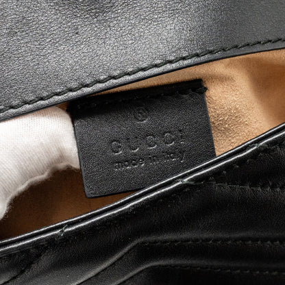 GUCCI Super Mini GG Marmont Calfskin Black