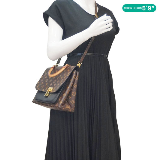 LOUIS VUITTON Marignan Monogram Canvas Shoulder Bag Brown