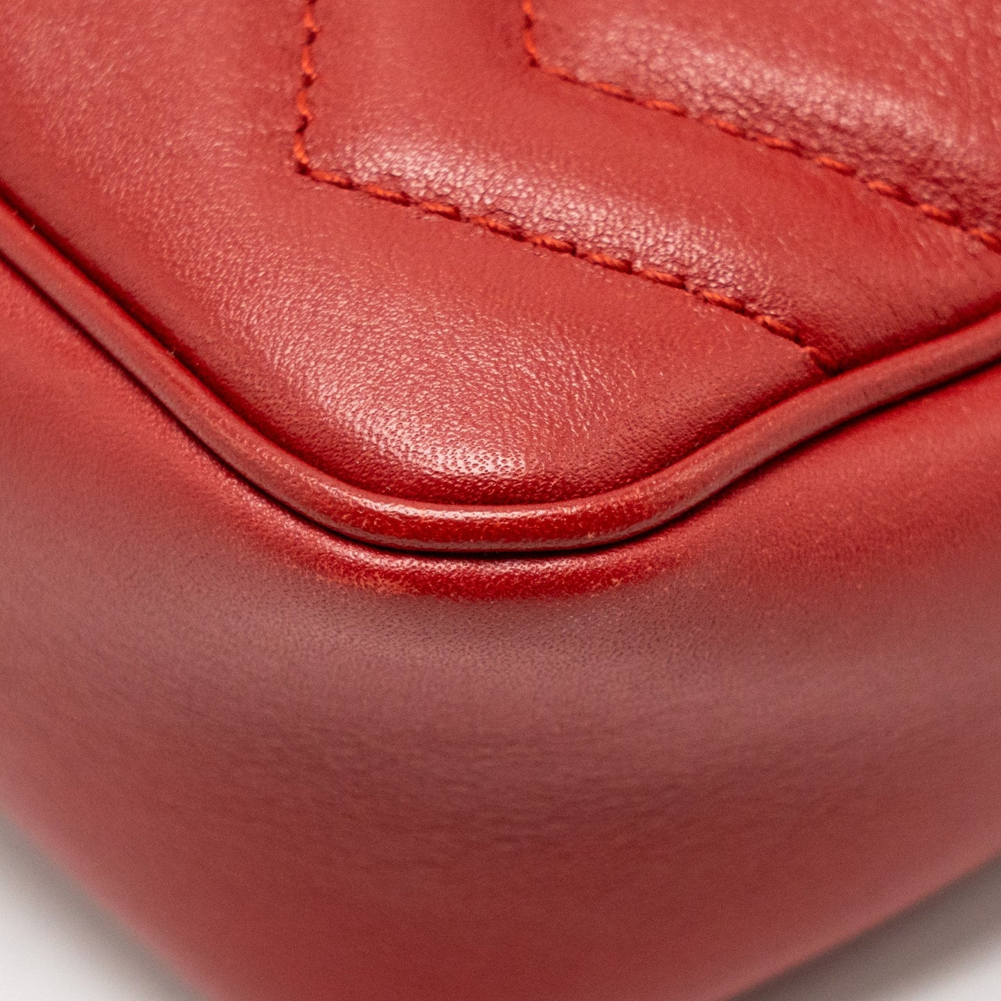Gucci Super Mini GG Marmont Calfskin Red