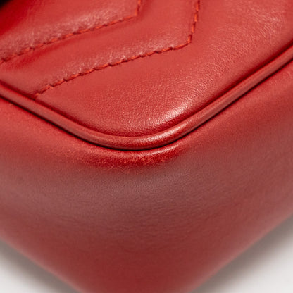 Gucci Super Mini GG Marmont Calfskin Red