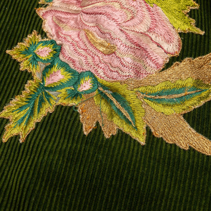 GUCCI Size 48 Embroidered Corduroy ‘Modern Future’ Bomber Jacket Cotton Multicolour