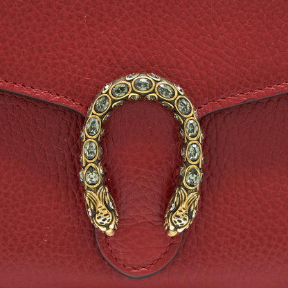 Gucci Dionysus leather mini chain Red bag Gold and silver hardware