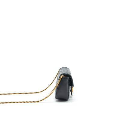GUCCI GG MARMONT SUPER MINI LEATHER BAG IN BLACK