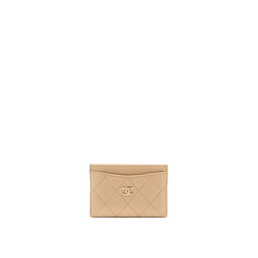 Chanel Classic  Holder Caviar Dark Beige GHW