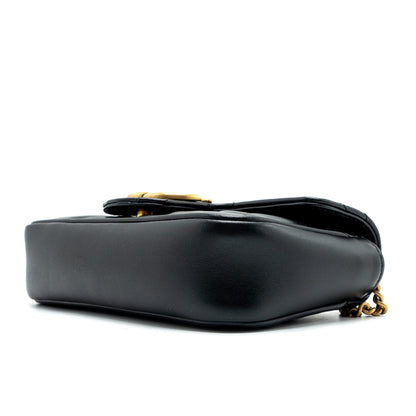 Gucci GG marmont super mini bag calfskin black