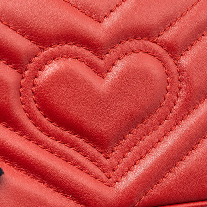Gucci Marmont super mini matelassé chevron Calfskin red